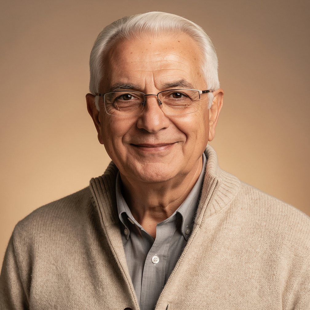 Portrait of an elderly Turkish man smiling